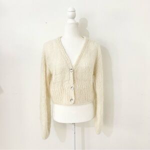 RARE sold out frisson knits cream mohair annie cardigan